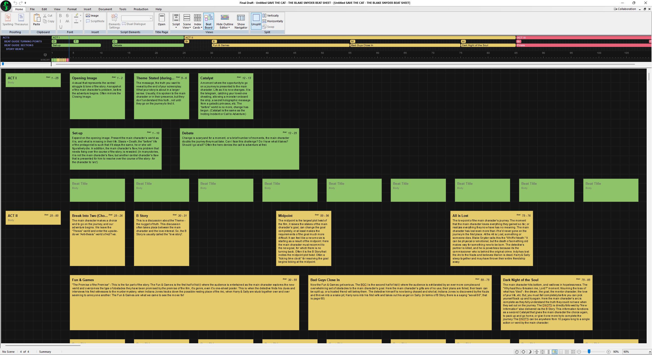 Final Draft Template "Save the Cat!" / Blake Snyder Beat Sheet r